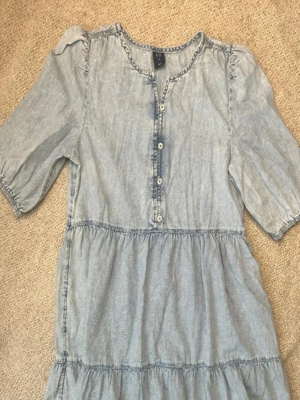 GAP Girls Tiered Denim Dress with Washwell